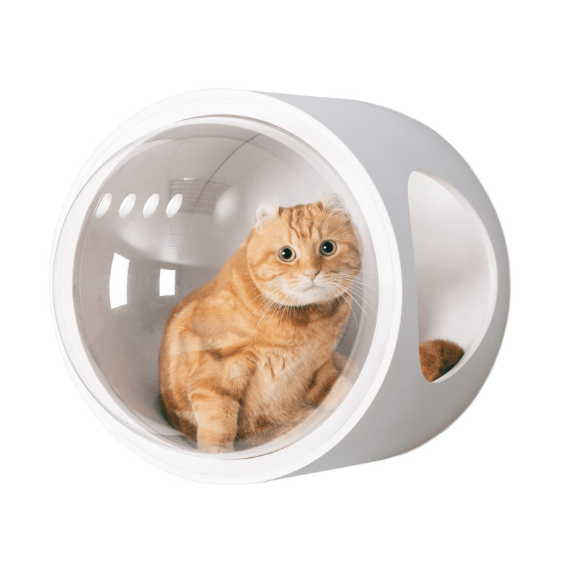 Cat Friendly Furniture, Wall mounted Cat Bed, Cat House, Cat Nest, Cat Cave, Wood, White, Warm 
