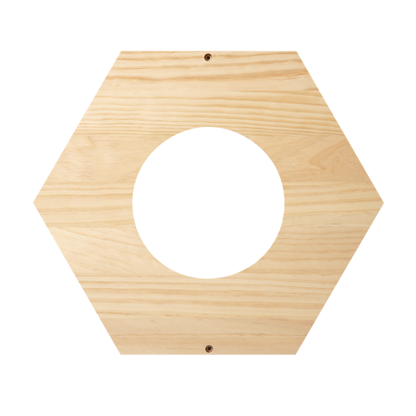 a brown hexagon wooden plate designed by Myzoo