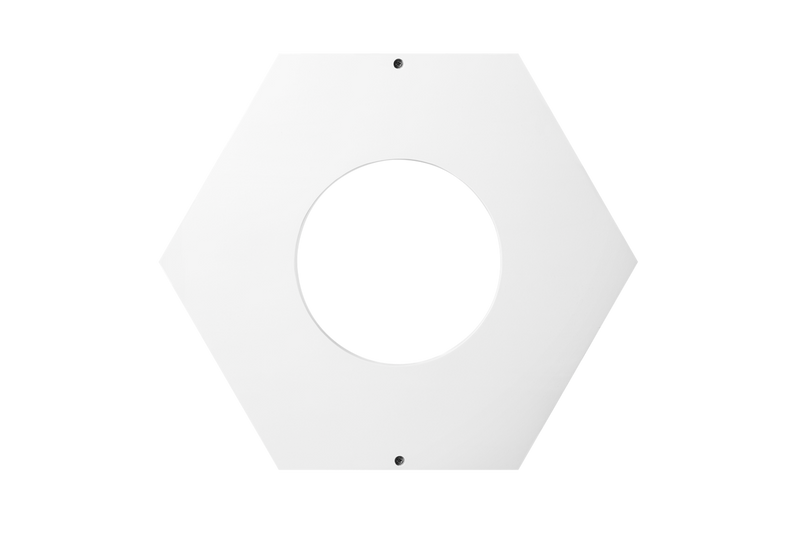 a white wooden hexagon cat shelf